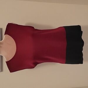 Vintage GRUPPO GFT Emanuel Ungaro Knit Sleeveless Top Burgundy w/Black, Size M